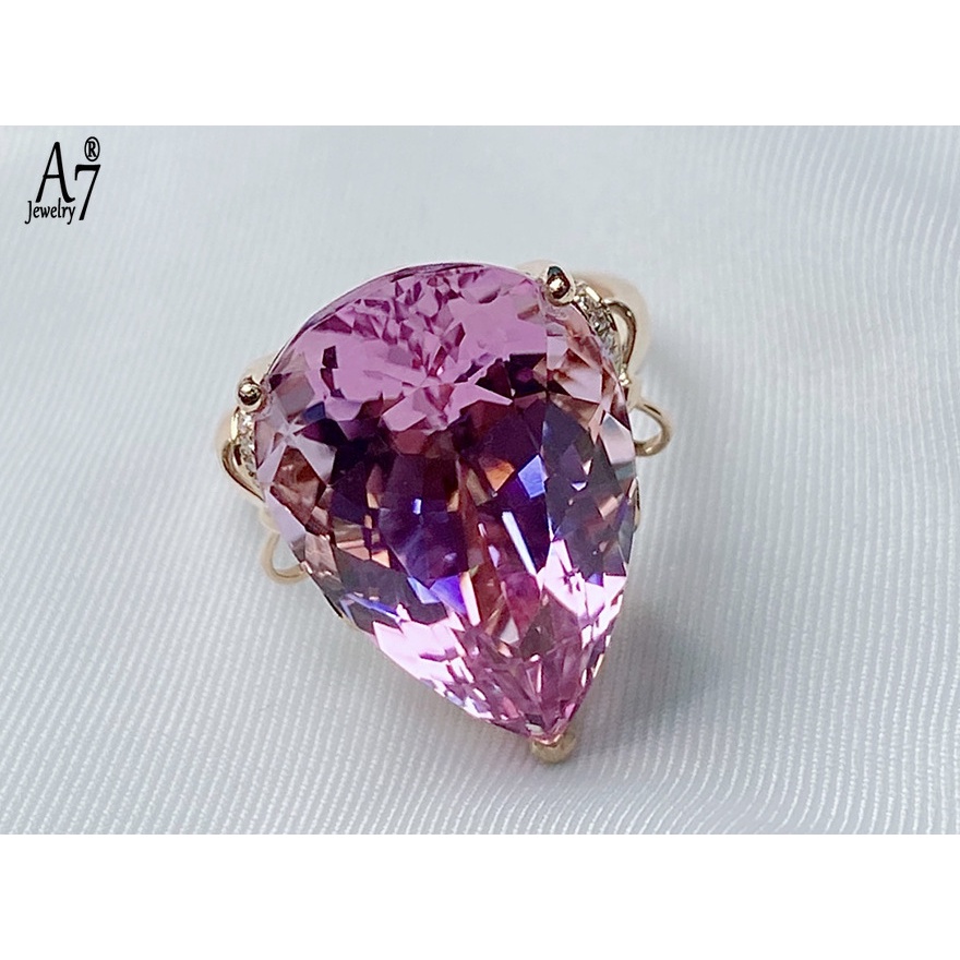 Nhẫn Hở Đính Đá Hình Giọt Nước Và Nơ A7