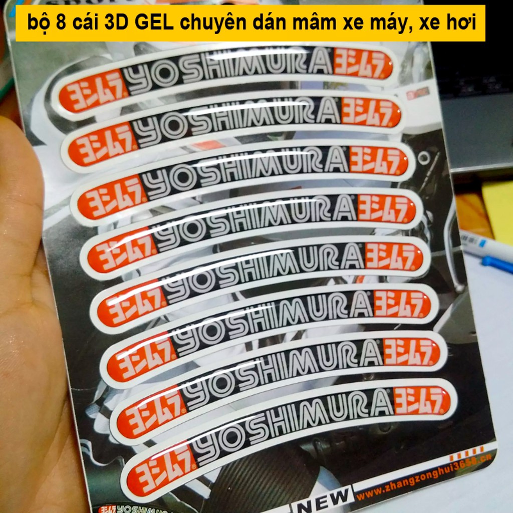 Bộ 3D GEL YOSHIMURA dán Bánh mâm xe máy, xe hơi