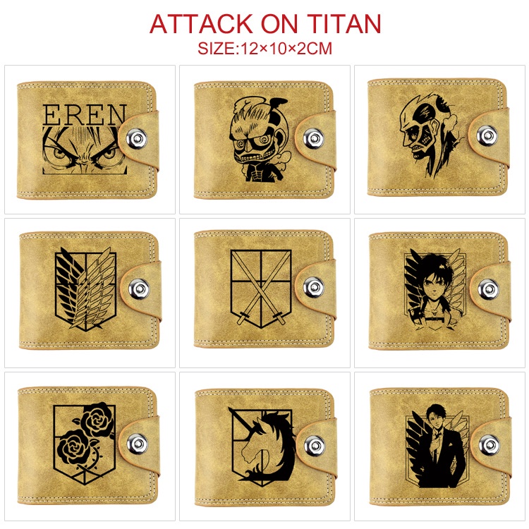 Ví Ngắn Gập Đôi In Hoạt Hình Attack on Titan Thời Trang Cho Học Sinh