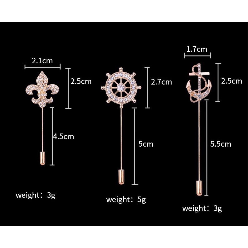 EFAN Hàng Mới Về Ghim Cài Áo Dài Thẳng Hình Bánh Lái Thuyền Đi Biển Phong Cách Hải Quân Dành Cho Nam