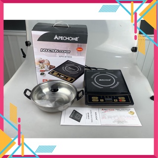Bếp từ 1800w 💛 apechome aph-bt85s mặt bếp chịu nhiệt, tặng kèm nồi lẩu inox. tiện lợi, dễ sử dụng dir