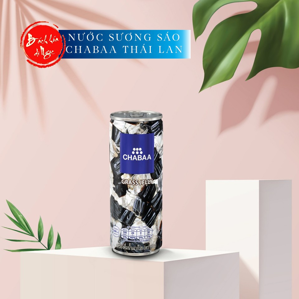 [NOW / GRAB] - Nước sương sáo CHABAA Grass Jelly Drink 230ml Thái giải nhiệt, thanh lọc cơ thể [GIAO NHANH TRONG NGÀY]