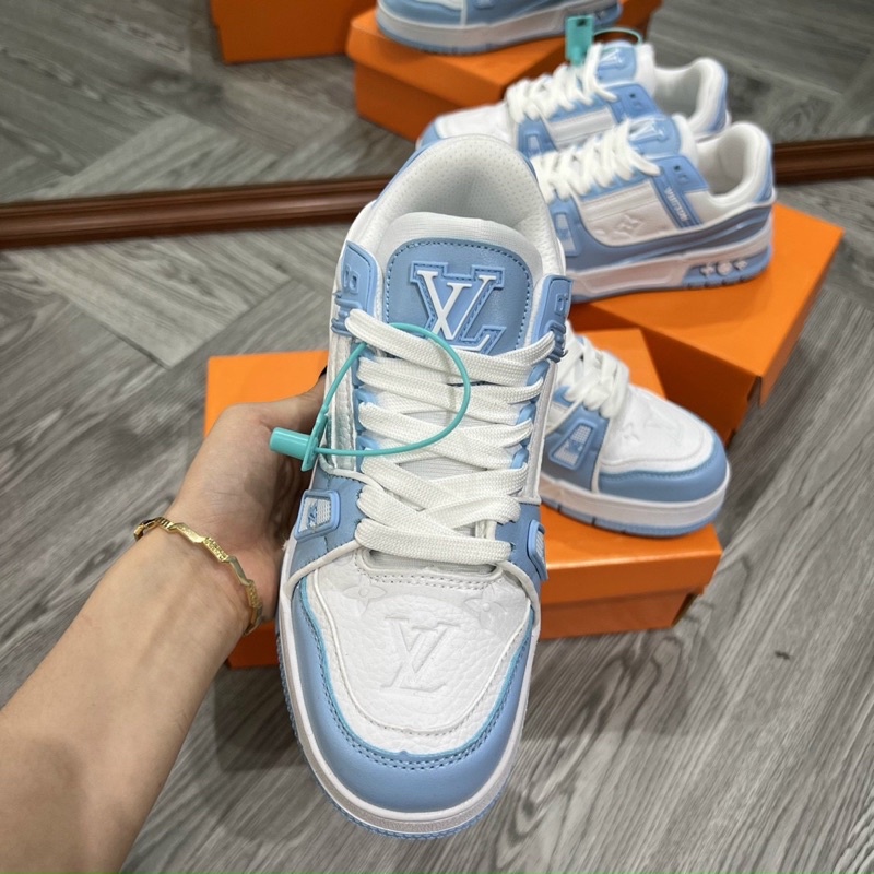 Full box+quà tặng🎁Giày sneaker Lv xanh biển thể thao nam nữ