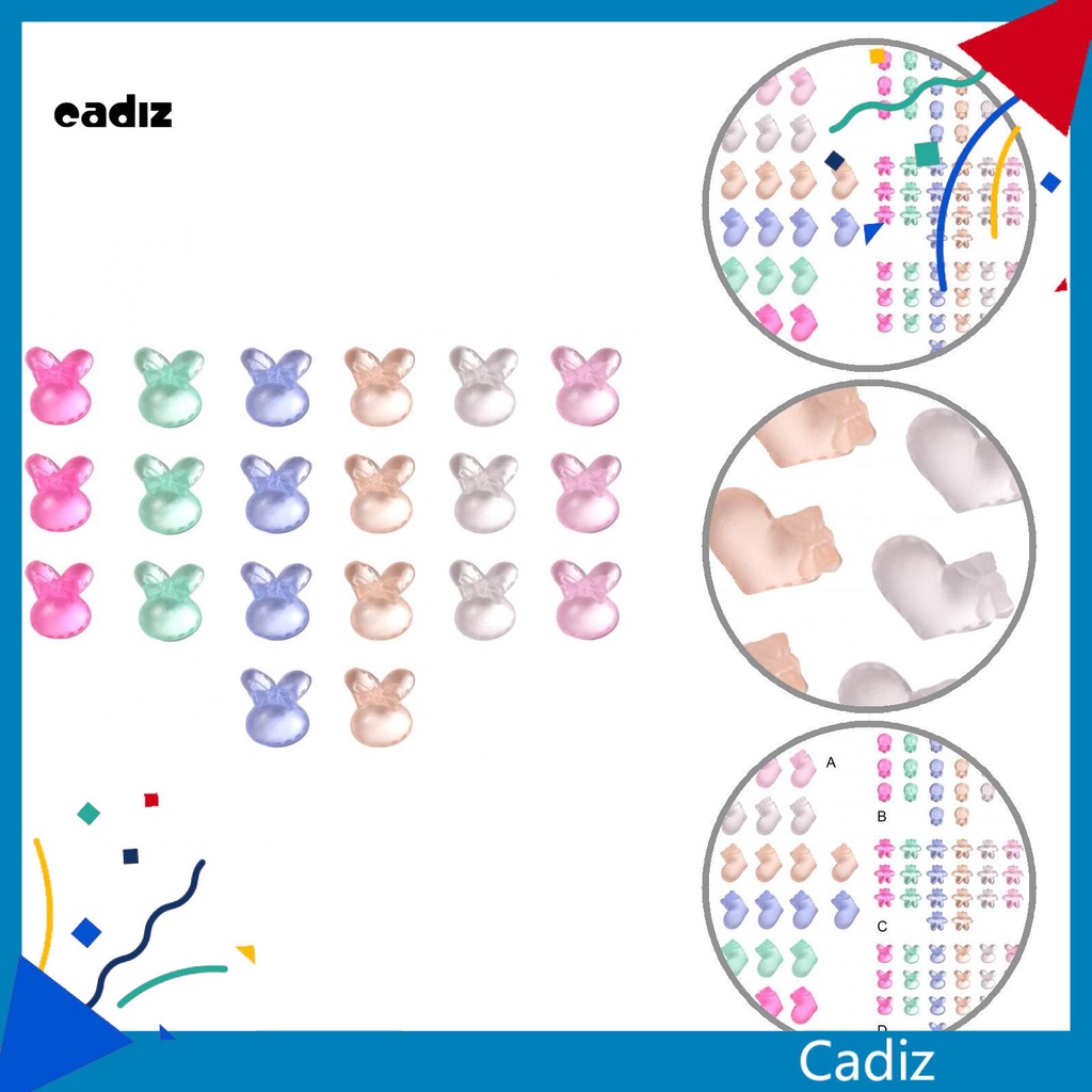 [Hàng mới về] Bộ phụ kiện trang trí móng tay màu kẹo trong suốt họa tiết hoạt hình đáng yêu