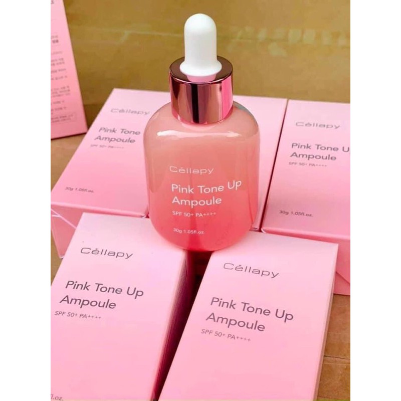 TINH CHẤT DƯỠNG TRẮNG CĂNG BÓNG NÂNG TONE DA CELLAPY PINK TONE UP AMPOULE | BigBuy360 - bigbuy360.vn