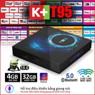 Smart TV Box / Android T95 TV Box 2 + 16G wifi băng tần kép, Bluetooth 5.0, độ phân giải 6K rõ nét, phiên bản Android 10.0