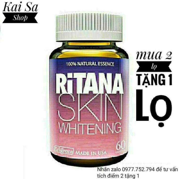 [CHÍNH HÃNG ] Viên uống trắng da RITANA - Tích Điểm 2 Lọ 60 Viên Tặng 1 Lọ 15 Viên-Trắng Hồng - Chống Nắng | BigBuy360 - bigbuy360.vn