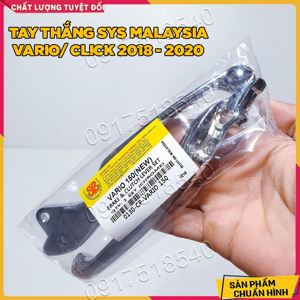 1 Cặp Tay Thắng Vario, Click 2018 - 2020 , tay phanh Vario SYS Malaysia Xi Niken Cao Cấp