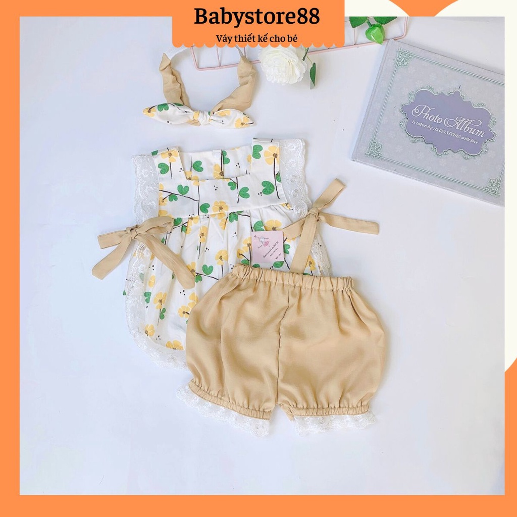 Set váy áo thiết kế cao cấp bộ sơ sinh cho bé gái V9 thời trang cho bé BABYSTORE88