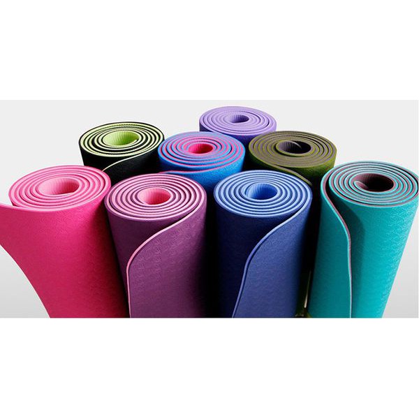 [ TẶNG DÂY BUỘC THẢM] Thảm Tập YoGa -Thảm Tâp GYM 6mm Chống trượt tập thể dục tpe 2 lớp không mùi mẫu mới 2021.