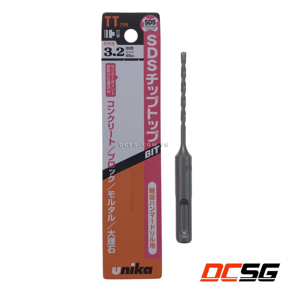 Mũi khoan bê tông hợp kim SDS-plus 3.2-6.0mm Unika| DCSG