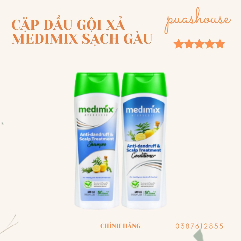 [CHÍNH HÃNG] BỘ DẦU GỘI, DẦU XẢ SẠCH GÀU VÀ NGỨA DA ĐẦU MEDIMIX 400ML/ CHAI