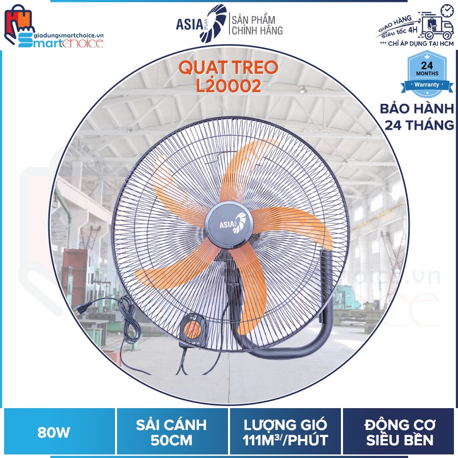 Quạt treo ASIA - Quạt treo ASIAvina L20002, mẫu mới 2022 VY577890, siêu mạnh, 80W, Bảo hành 2 năm