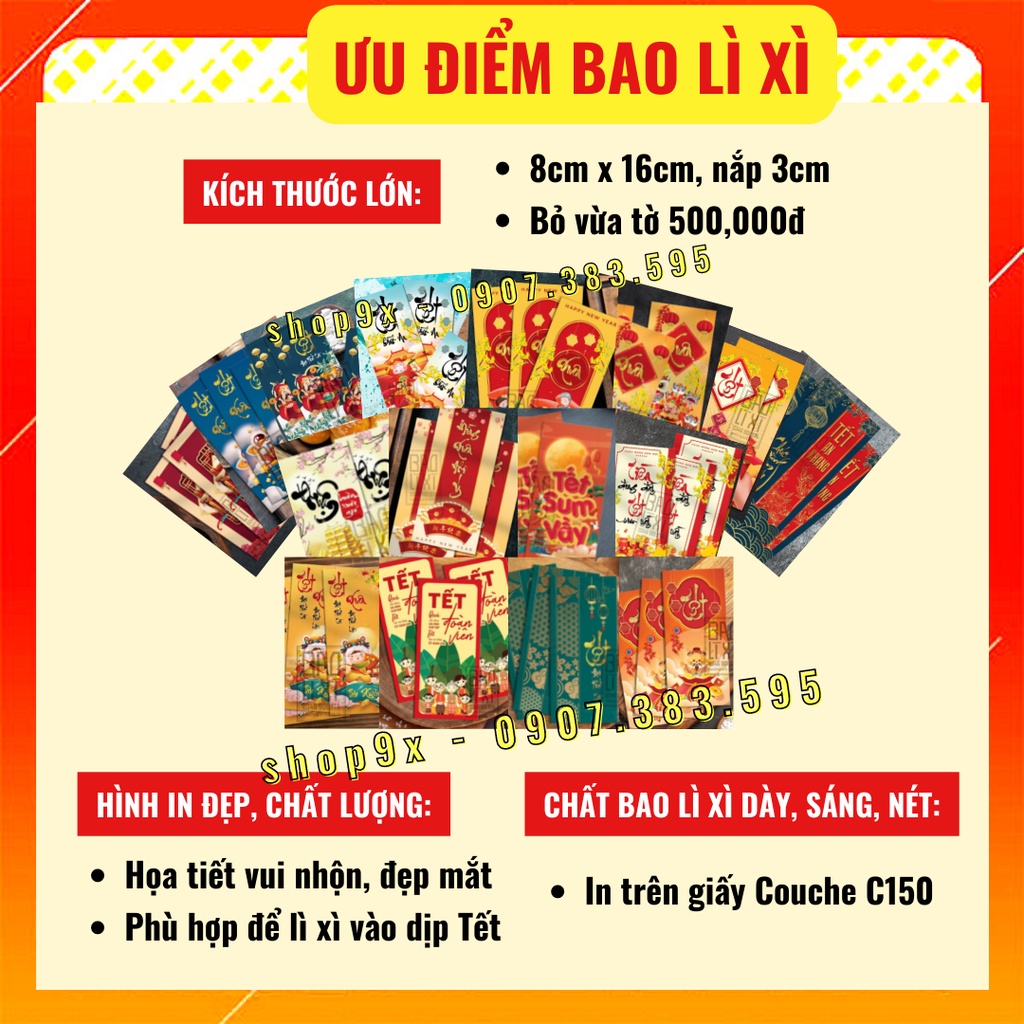 Bao Lì Xì Tết 2023 Rẻ Đẹp Nhiều Màu