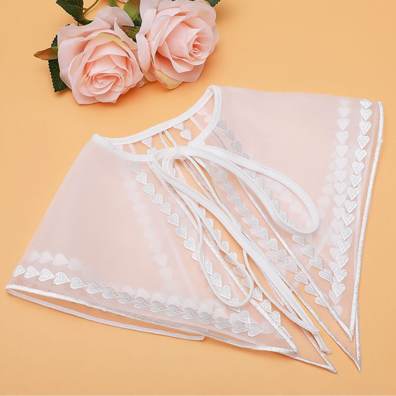 Cổ Áo Giả Thêu Hình Trái Tim Dễ Thương Trang Trí