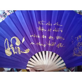 Quạt vải Thư pháp 27*50
