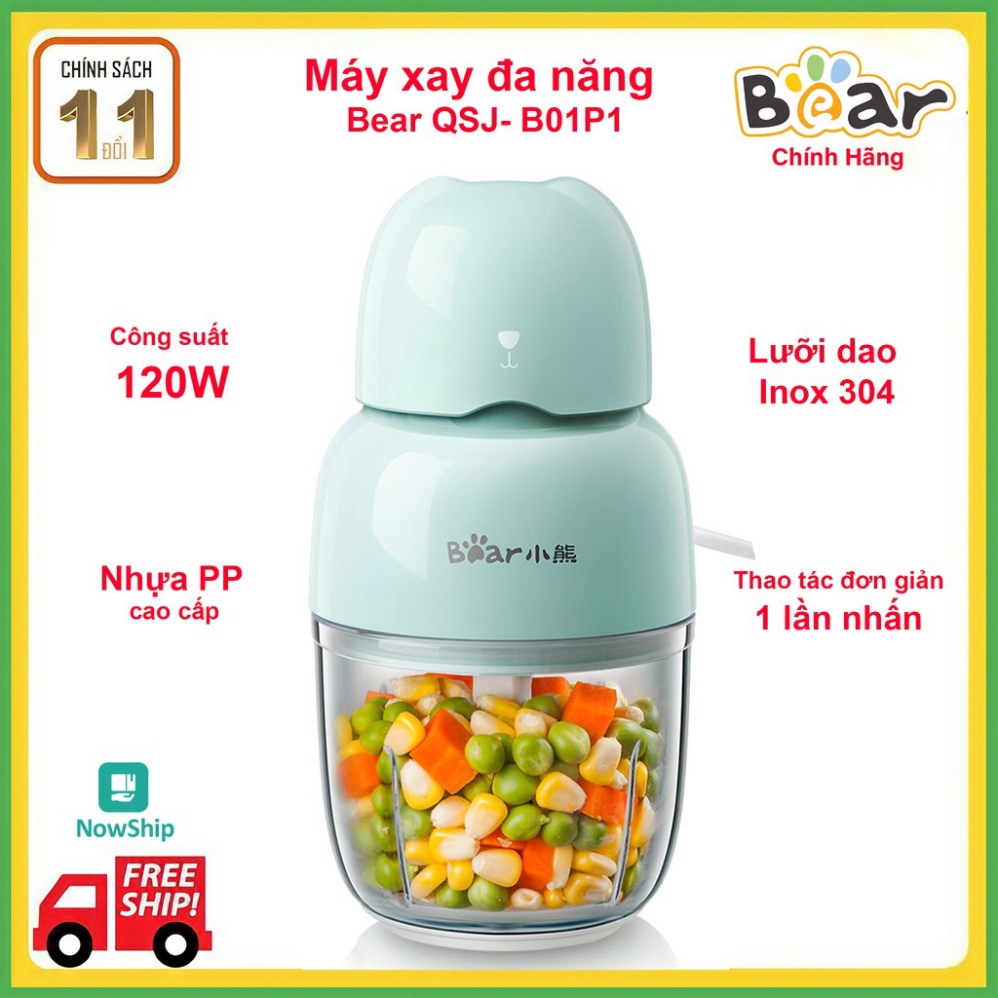 Máy xay thực phẩm Bear QSJ- B01P1 màu xanh