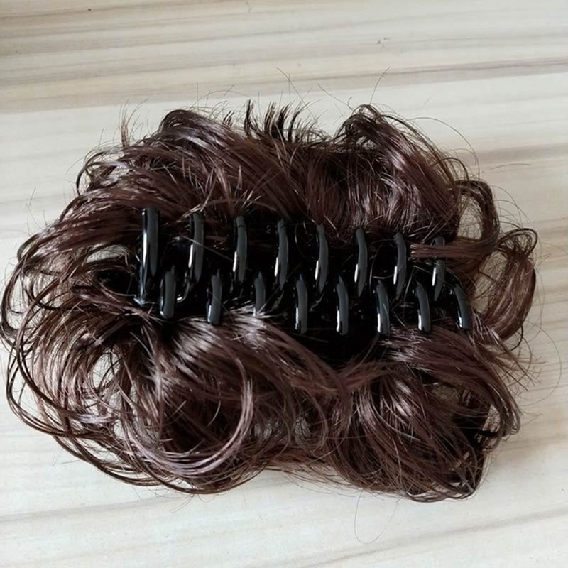 Bộ Tóc Giả Xoăn Co Giãn Bằng Sợi Tổng Hợp Kèm Kẹp Thời Trang Cho Nữ