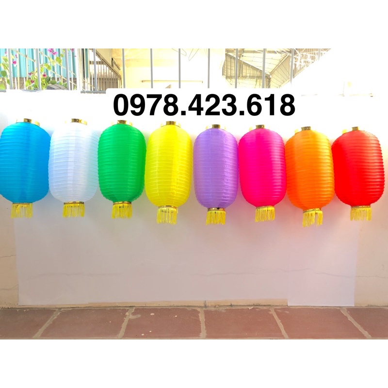 Đèn Lồng Đỏ hình Trụ dài 50cm Trang Trí Tết - Khai Trương - Lồng đèn Đỏ bầu dục chống nước trang trí ngoài trời