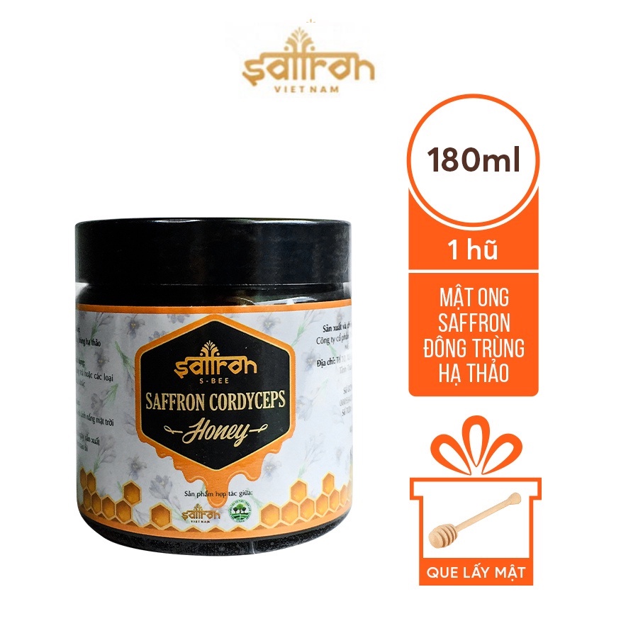 Saffron Cordyceps Honey - Mật Ong Saffron Đông Trùng Hạ Thảo 180ml lọ