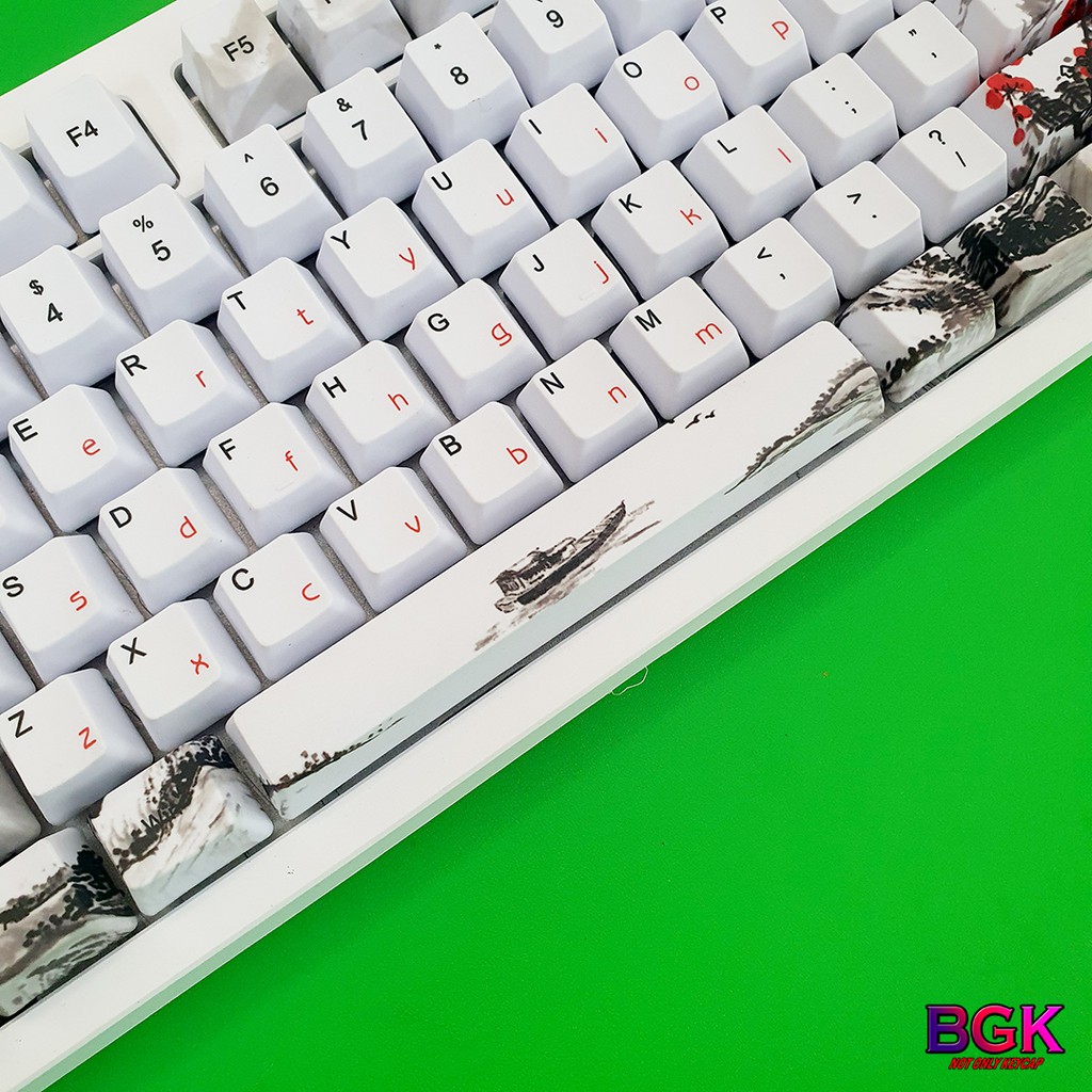 Keycap 108 Phím PBT Dye Sub Mùa Xuân Đào Nở Springs ( Thick PBT, OEM Profile, Ansi Layout)