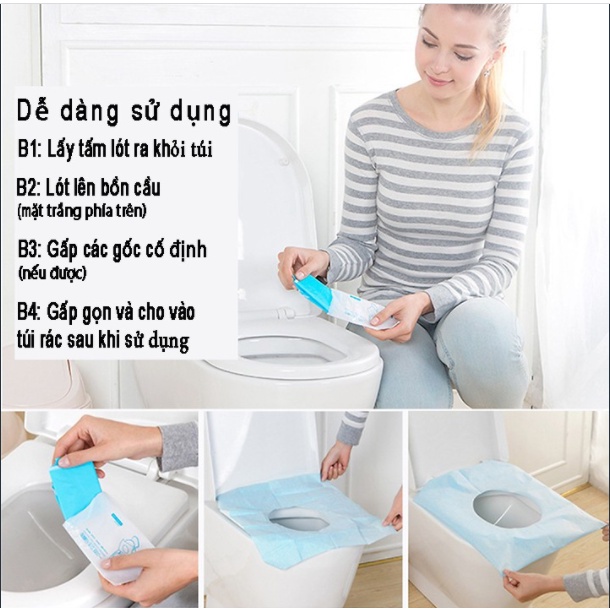 30 miếng - Giấy lót Bồn cầu Toilet dùng 1 lần vệ sinh bảo vệ sức khỏe