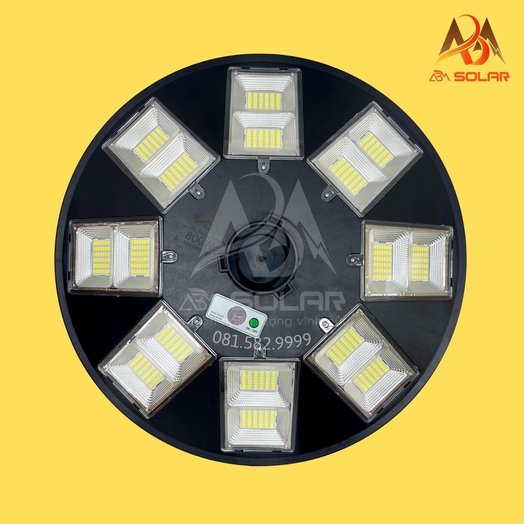[800W] Đèn Năng Lượng Mặt Trời Sân Vườn, Đĩa Bay UFO 8 Pha Siêu Sáng, Chống nước IP 68, Cảm Biến Chuyển Động - ABM SOLAR