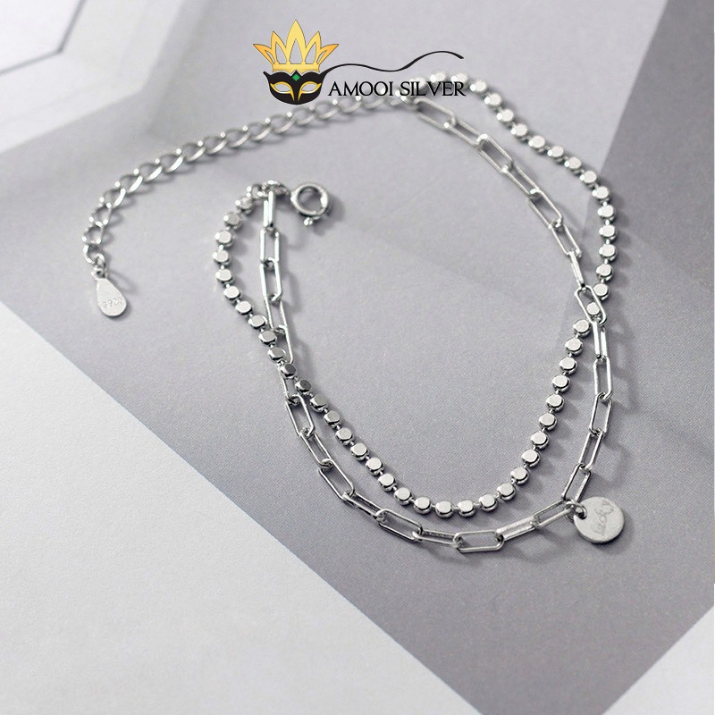 Lắc tay bạc S925 dây đôi Lucky - Amooi Silver AT75