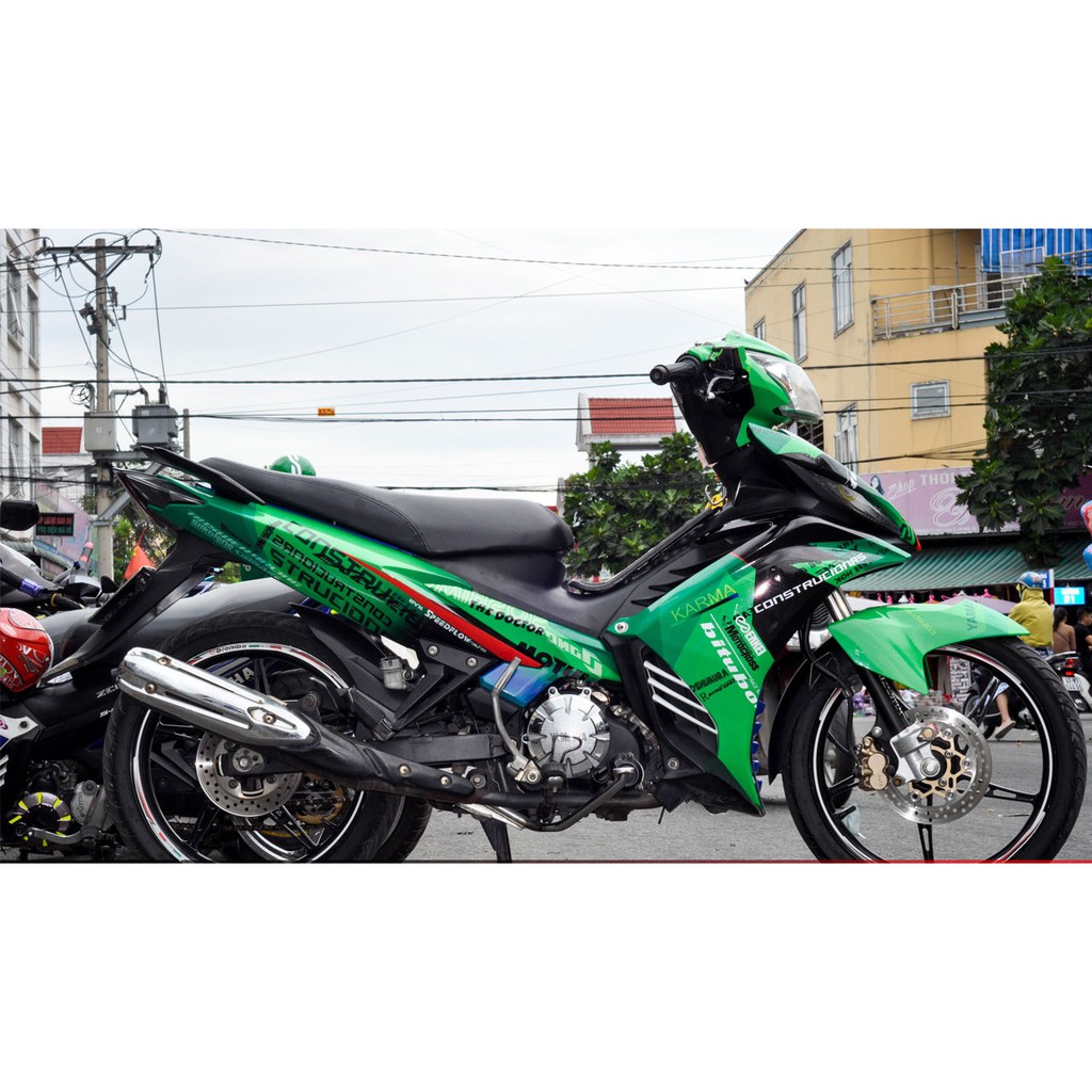 Tem trùm Exciter 135 Xanh Đen, độ team trùm decal xe máy ex dán đời 2011-2014