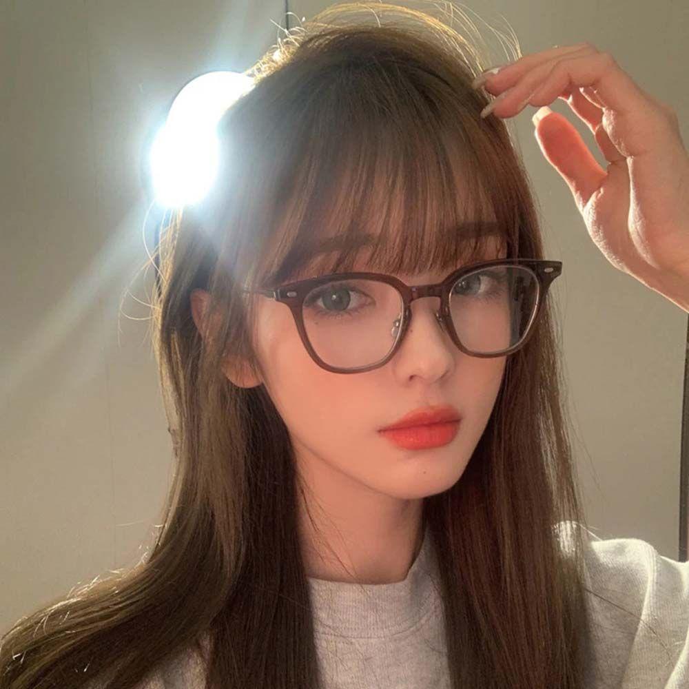 Mắt Kính Chống Bức Xạ Tròng Vuông Màu Đen Thời Trang Cho Nữ