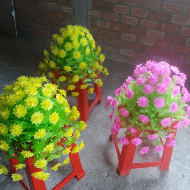 Combo 11 bộ nguyên liệu làm hoa giấy lụa 8 giỏ (600k)