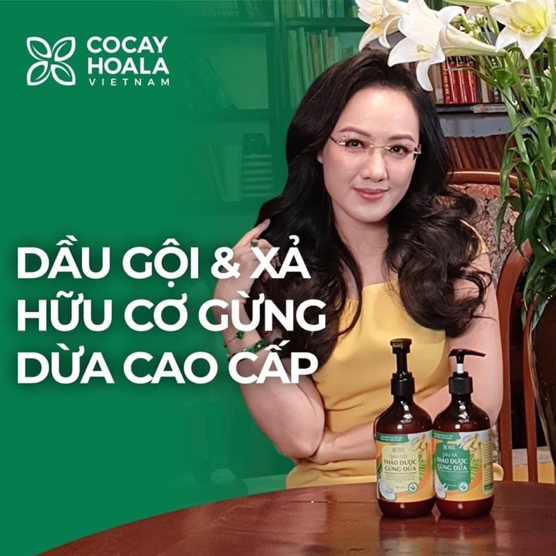 Dầu gội hữu cơ Gừng Dừa đánh bay gàu, giảm rụng tóc, kích thích mọc tóc - Cocayhoala