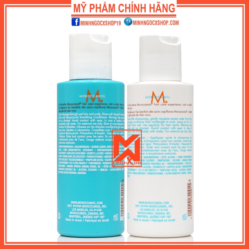 Dầu gội xả suôn mượt MOROCCANOIL Smooth 70ml chính hãng