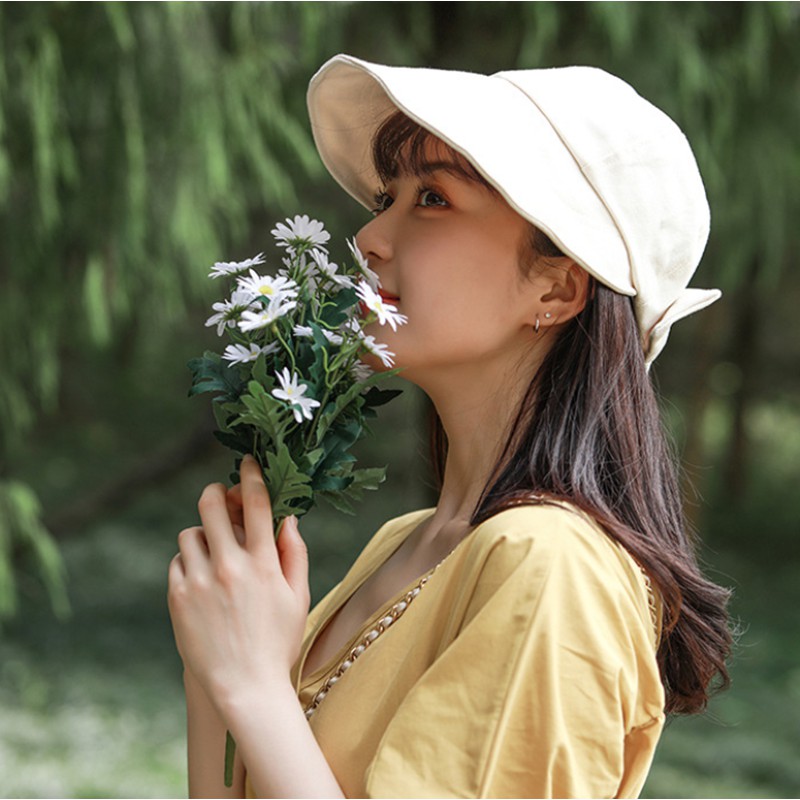 Mũ Tai Bèo Vải Cotton Mềm Mại Chống Nắng Phong Cách Hàn Quốc Cho Nữ