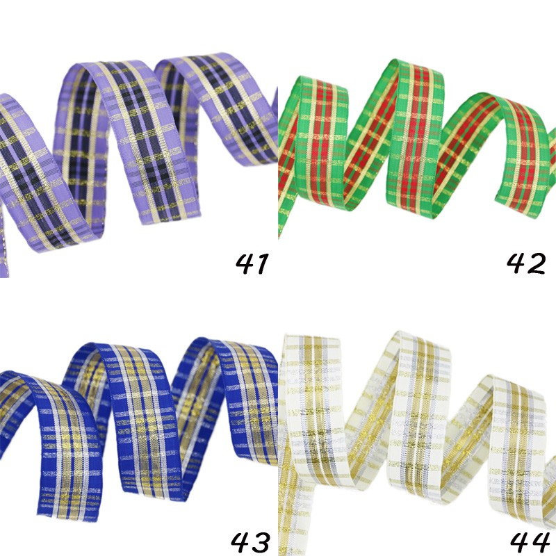 Dây ruy băng họa tiết sọc caro phong cách Scotland dễ thương 25mm dài 5 yard dùng để gói quà tặng Giáng Sinh