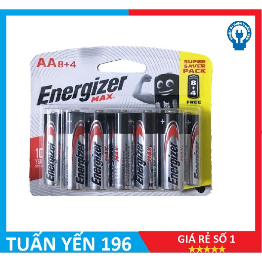 Pin AA , AAA - Pin Energizer Vỉ 12 Viên - Hàng Chính Hãng