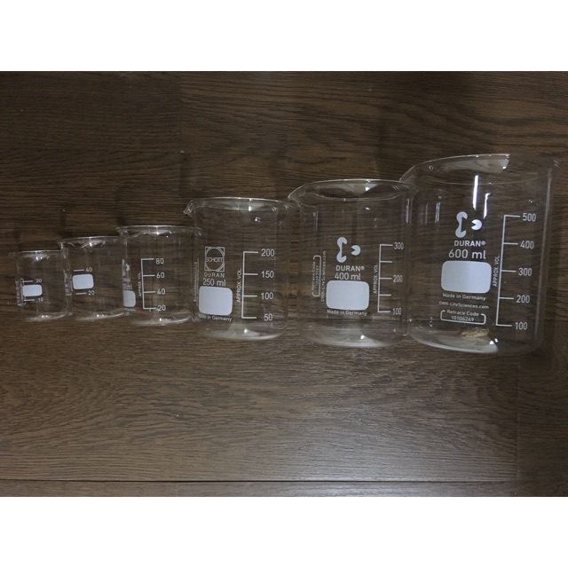 Cốc đốt thuỷ tinh/ Cốc đong , cốc có mỏ, cốc thủy tinh vạch chia 25ml 50ml 100ml 250ml 600ml