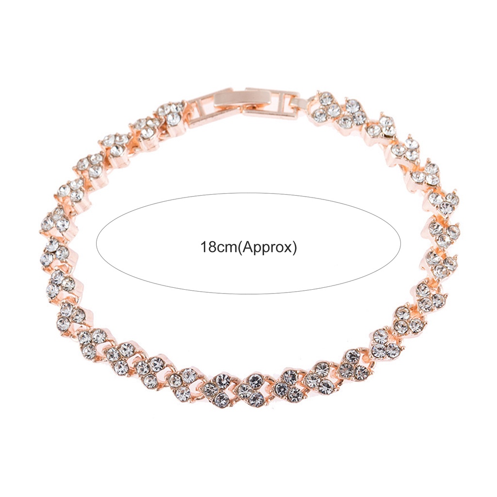 Vòng Tay Đính Đá Pha Lê Hình Trái Tim Thời Trang Cho Nữ