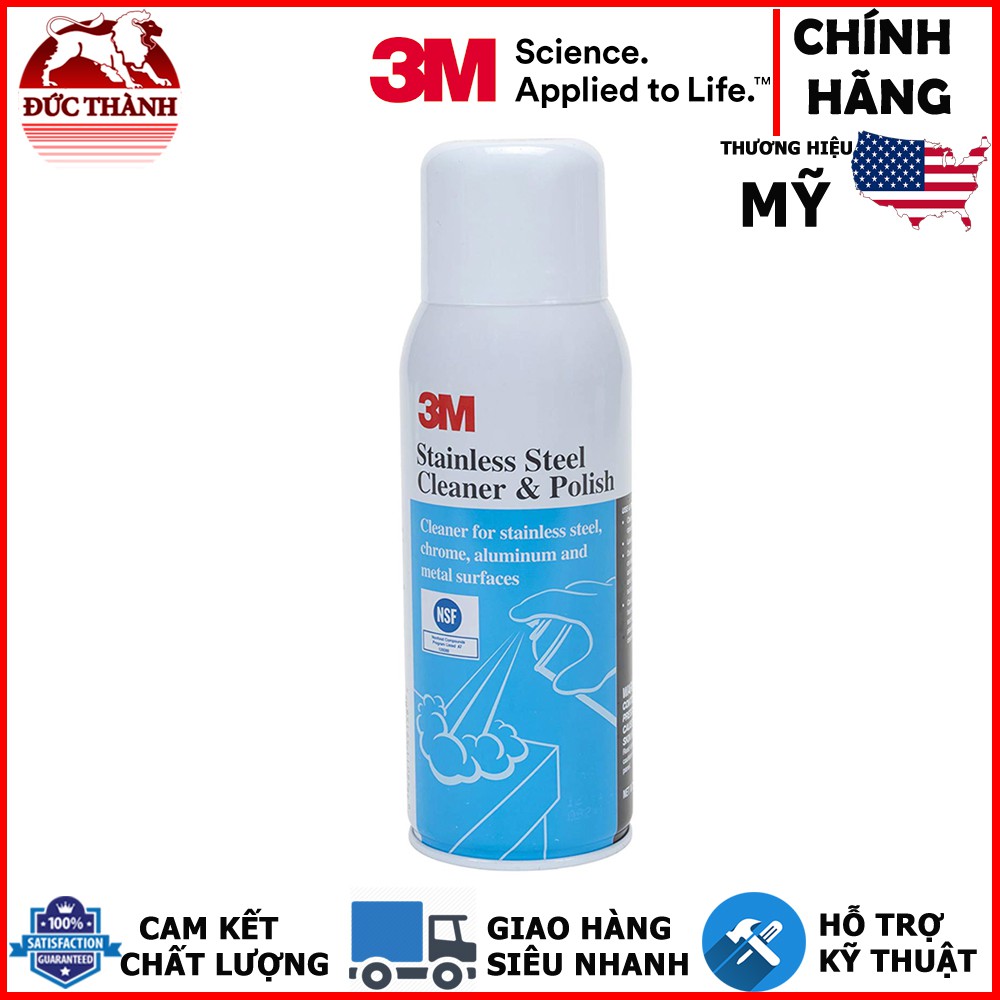 Dung dịch tẩy và làm sạch đánh bóng Inox 3M Stainless Steel Cleaner & Polish 10oz ducthanhauto