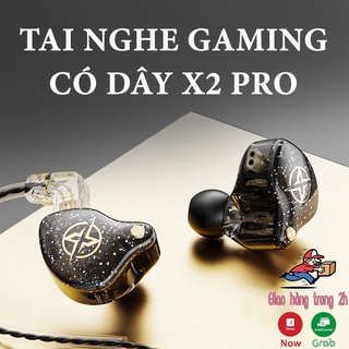 Tai nghe nhét tai có dây x2 pro âm thanh vòm hifi bass cực hay tích hợp micro có thể tách rời jack cắm 3.5mm