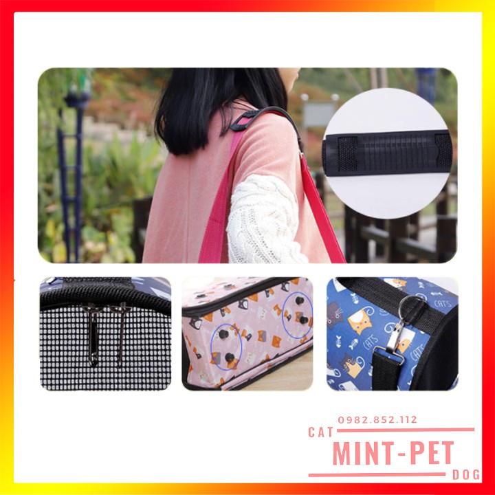 Túi vận chuyển chó mèo có quai đeo #MintPet