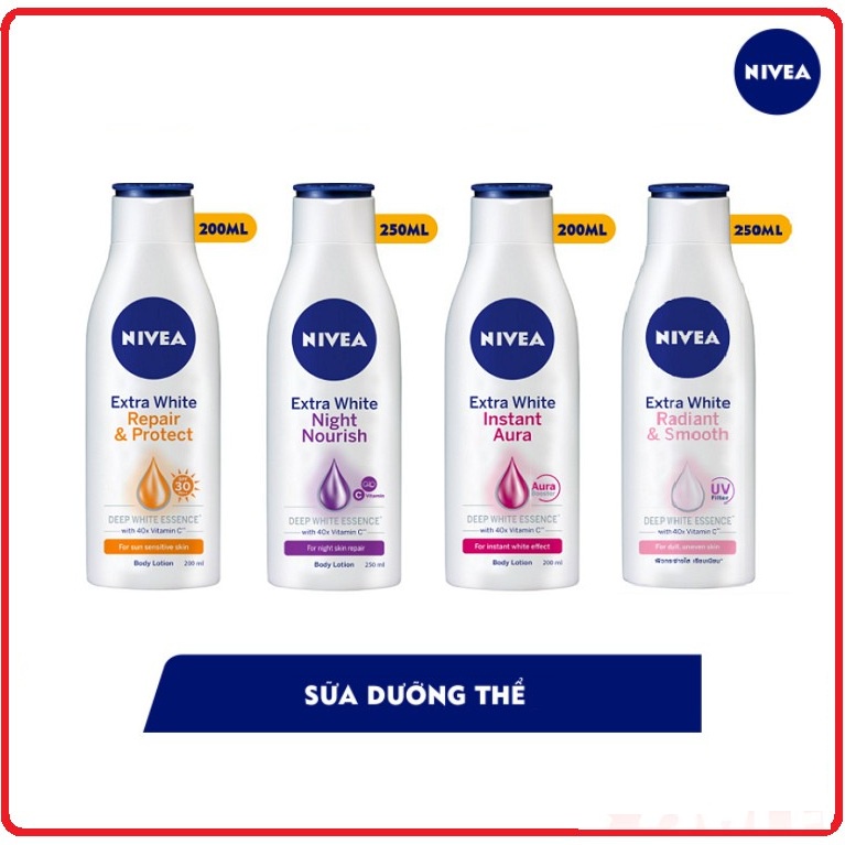 Sữa Dưỡng Thể Dưỡng Trắng NIVEA Chai 200ml