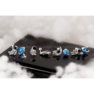 Bông Tai Bạc 925 Chuôi Tròn Vặn Hình Phi Hành Gia/Ngôi Sao/Mặt Trăng/Hành Tinh Ddreamer