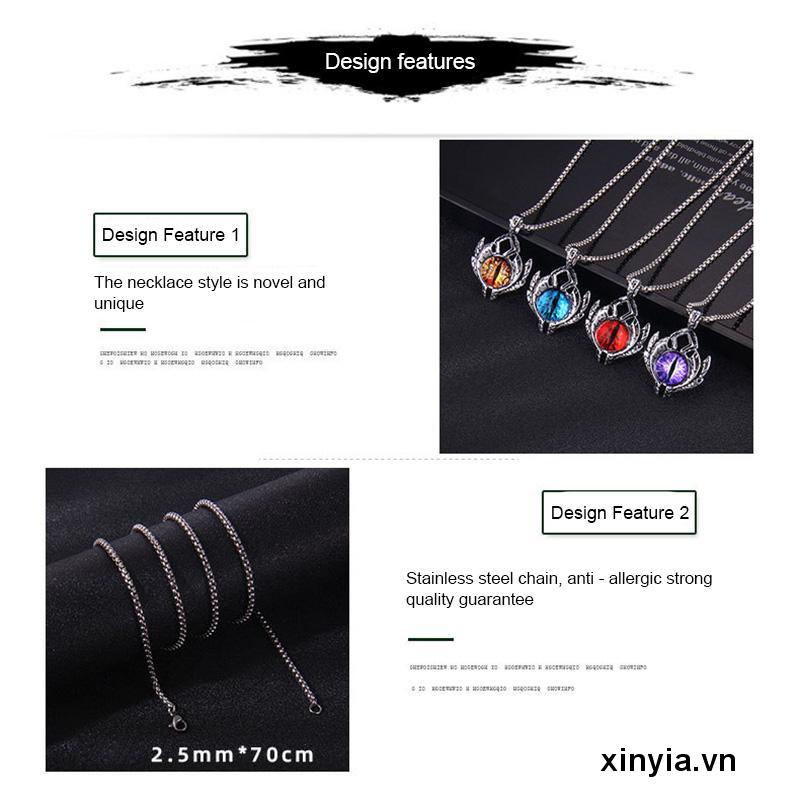 Vòng cổ sợi xích dày phối mặt hình ma quỷ phong cách hip hop Hàn Quốc đơn giản thời trang dành cho nam