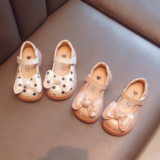 Giày cho bé gái-  Giày Búp Bê Hoạ Tiết Chấm Bi Da Mềm Phong Cách Hàn Quốc Cho Bé Gái Size 21-30