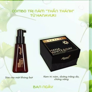 (Chính hãng Date 2026)  Combo dưỡng trắng chống nẵng Hanayuki (HANA CLEANSER VÀ HANA WHITE&DAY)