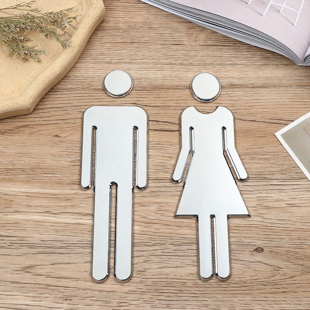 Nhãn Dán Trang Trí Cửa Nhà Vệ Sinh Tự Dính Họa Tiết 3D Tháo Rời Được DIY
