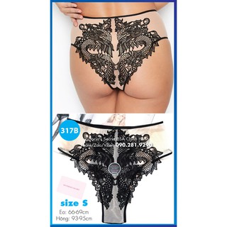 (Quần lót S) - Quần lót nude lưng cao thêu hình rồng mặt sau cá tính (317), mông 93-95cm - Victoria's Secret USA