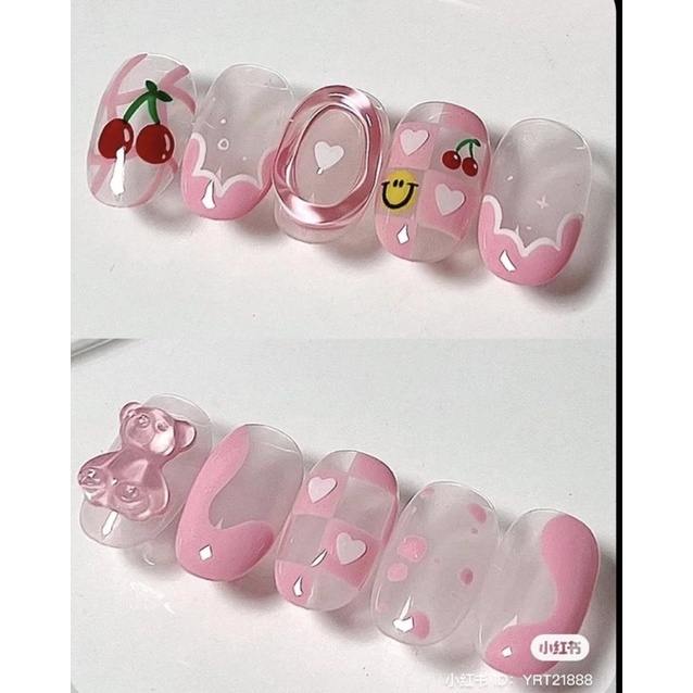 Nailbox ,10 móng úp thiết kế hoạ tiết siêu xinh.