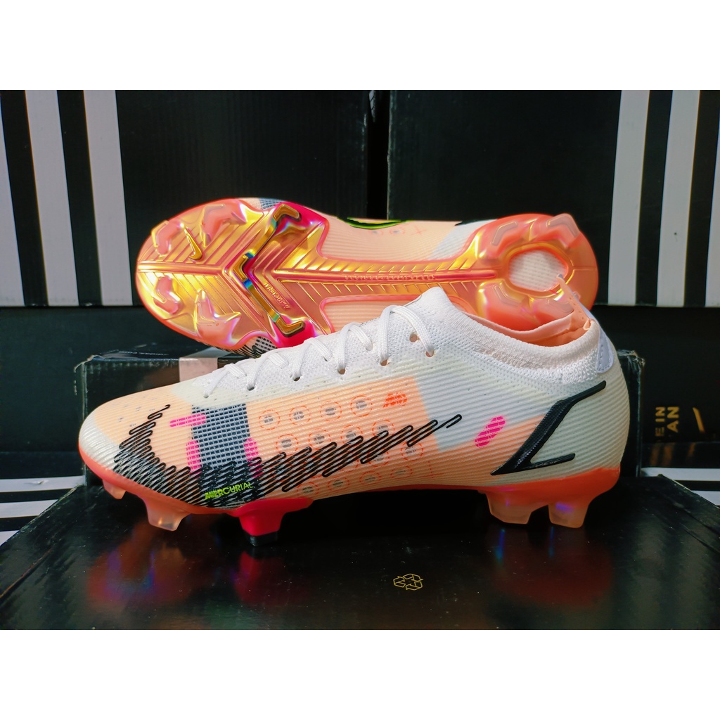 Giày đá bóng đá banh sân cỏ tự nhiên Mercurial Vapor 14 Elite FG Hồng Trắng